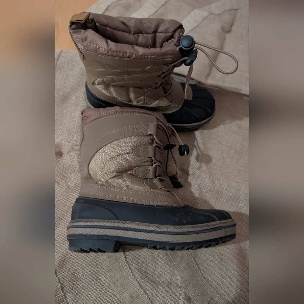 Link boys Brown and Blue Winter Snow Boots